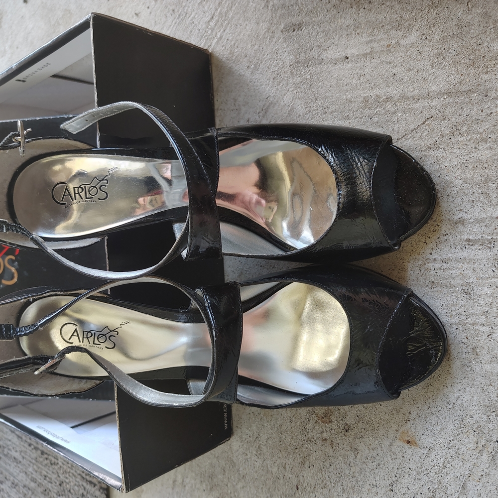 Carlos by Carlos Santana Black Heels with Mary Jane Strap